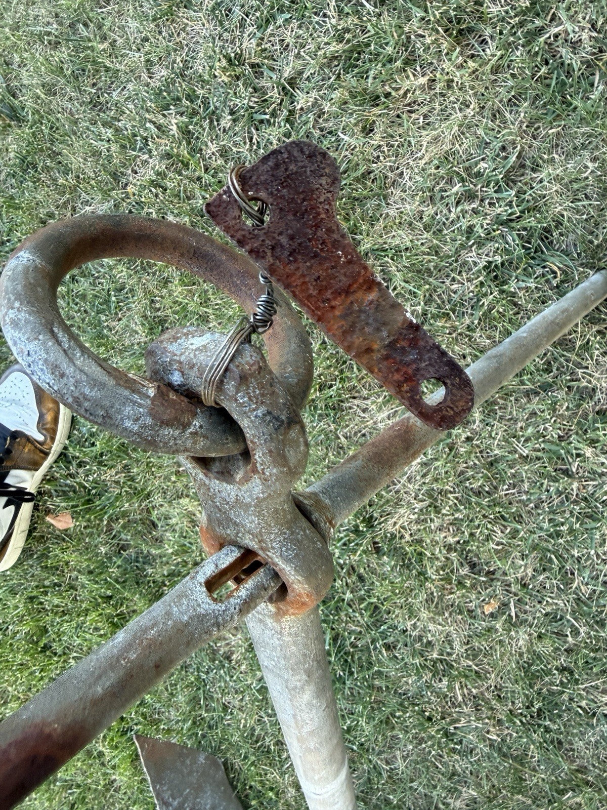 Antique 20lb Admiralty Yacht Anchor w/ Folding Stock & Key Fisherman Nautical