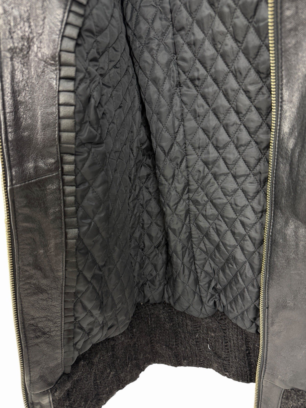 MACKAGE Lambskin Leather & Wool Biker Jacket Lined Coat SIZE SMALL Black