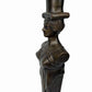 Vintage Hollywood Regency Neoclassical Caryatid Lady Brass Marble Table Lamp 32”