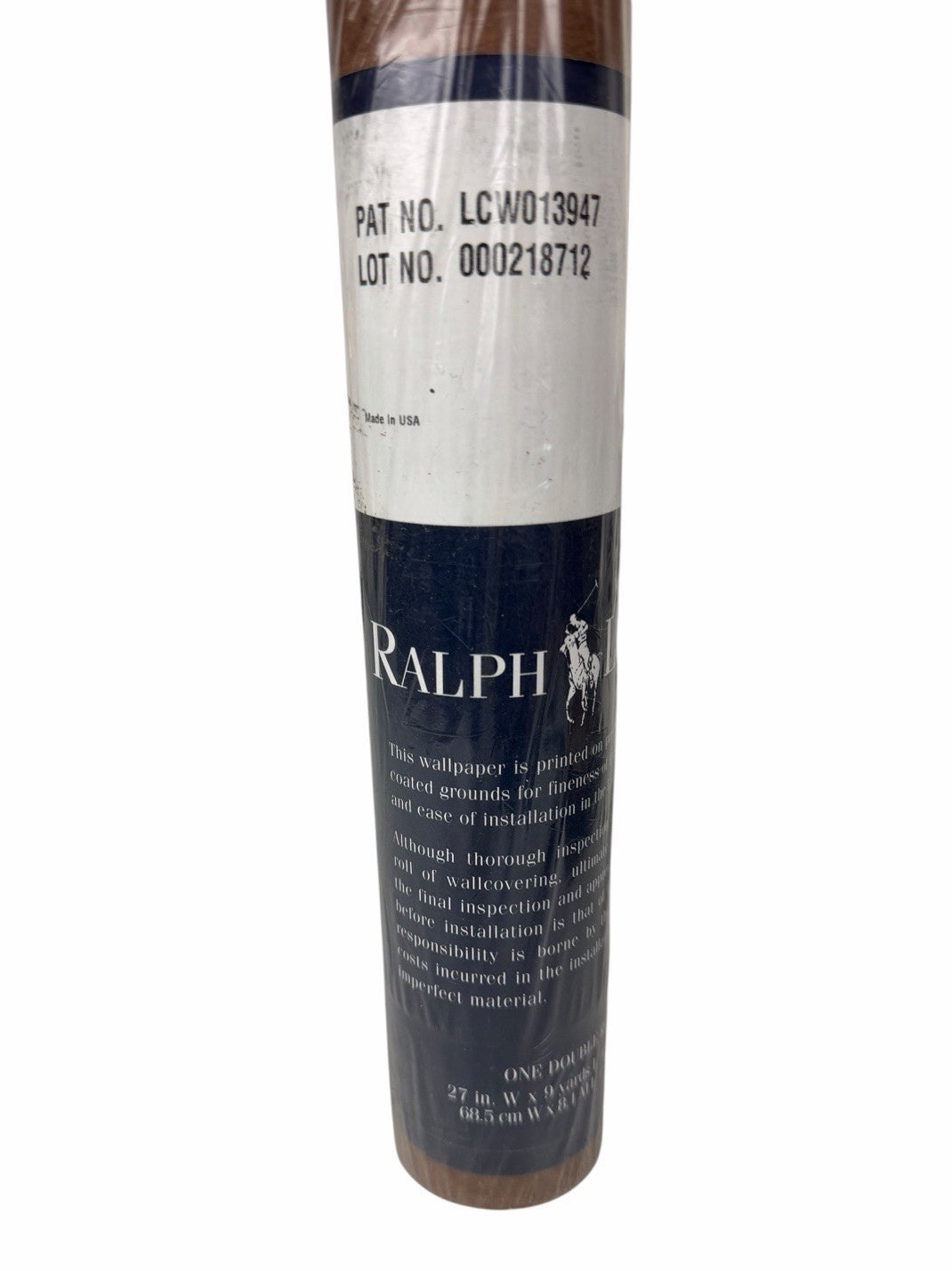 Ralph Lauren Wallpaper BROWN Faux Leather Double Roll 27” X 9 Yds LCW013947 New