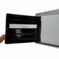 LEE SANDS Black EEL SKIN LEATHER Bifold Wallet RFID Window Flap NEW IN BOX