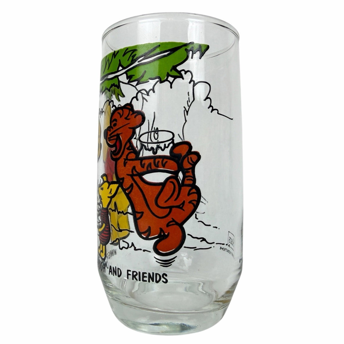 Vintage Sears Disney Winnie The Pooh & Friends Glass Cup Tumbler Tigger Piglet