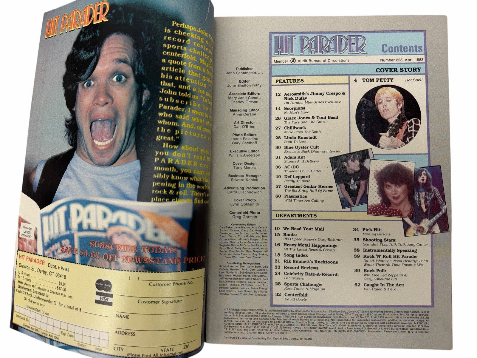 HIT PARADER Magazine April 1983 TOM PETTY Scorpions AC/DC Def Leppard DEVO