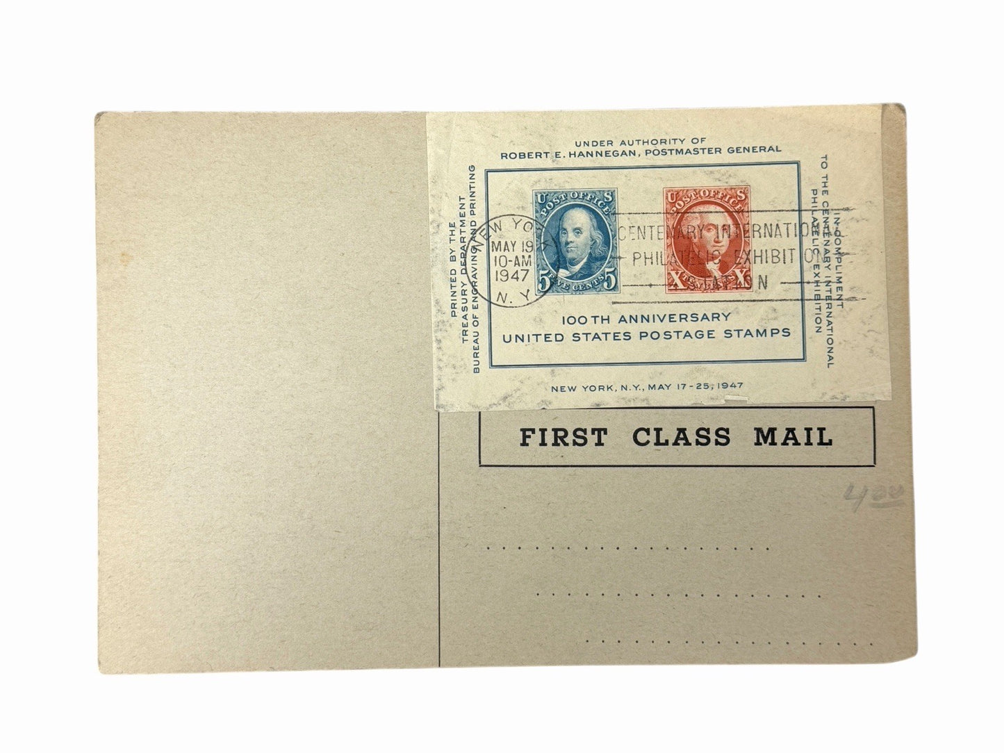 1947 CIPEX Centenary International Philatelic Exhibition SOUVENIR POSTCARD FDC
