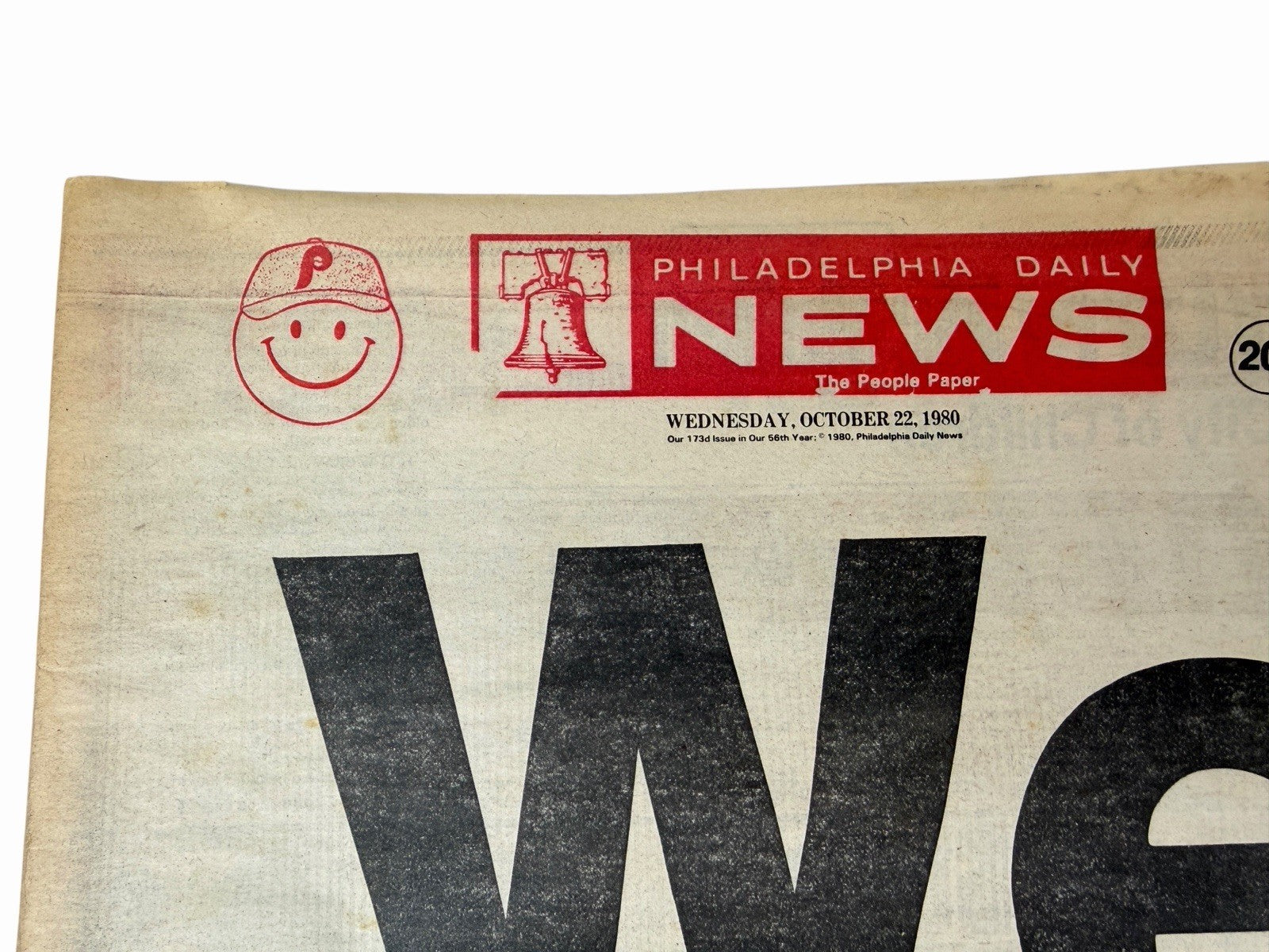 Vintage Oct 22, 1980 PHILLIES World Series WIN Philadelphia Daily News NEWSPAPER