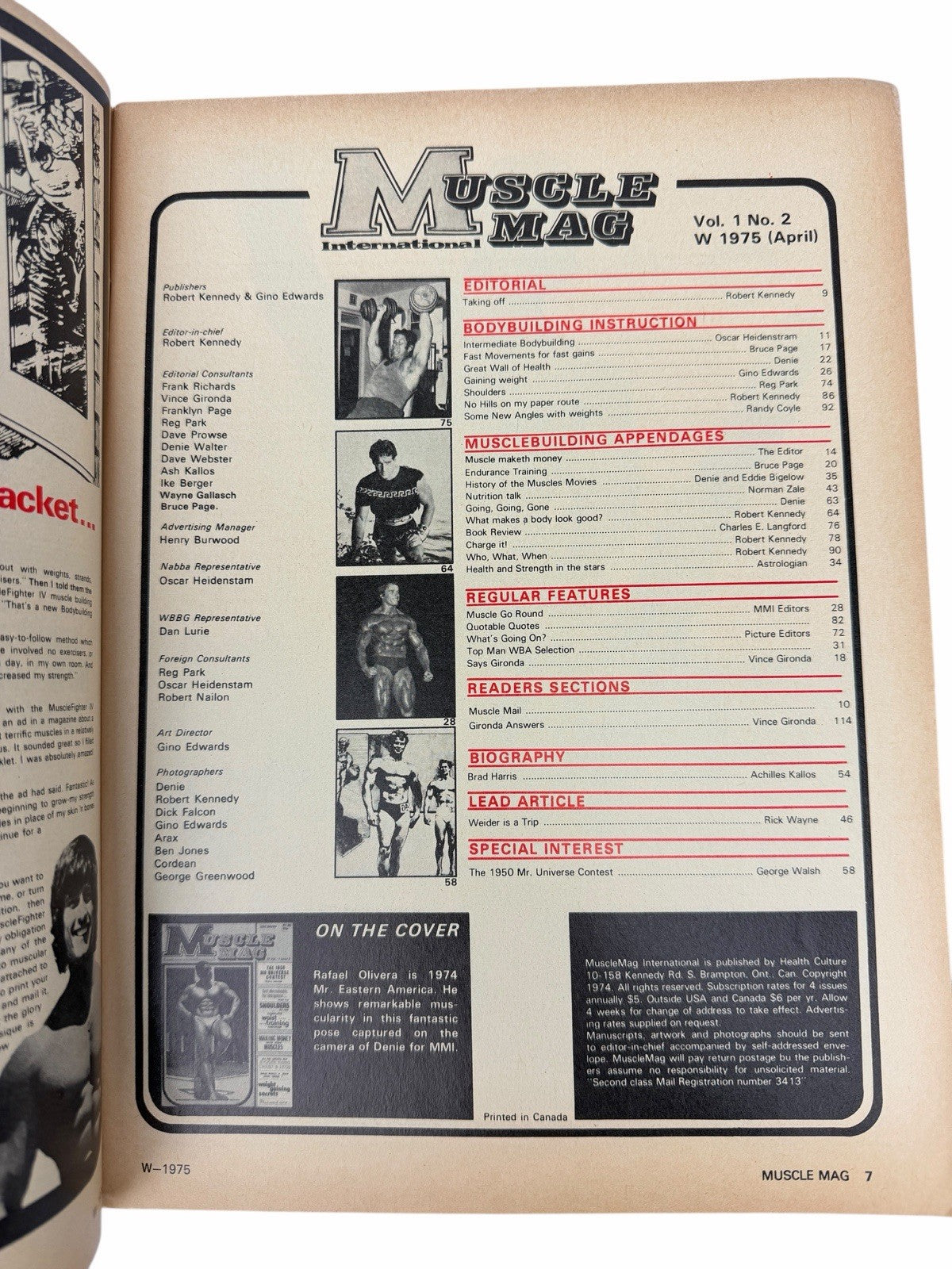 MUSCLE MAG INTERNATIONAL Vol 1 Issue 2 & 3 Rafael Olivera Frank Zane Bodybuilder