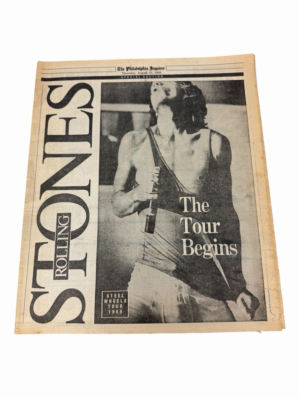 Vintage 1989 ROLLING STONES Steel Wheels Tour PHILADELPHIA INQUIRER Newspaper