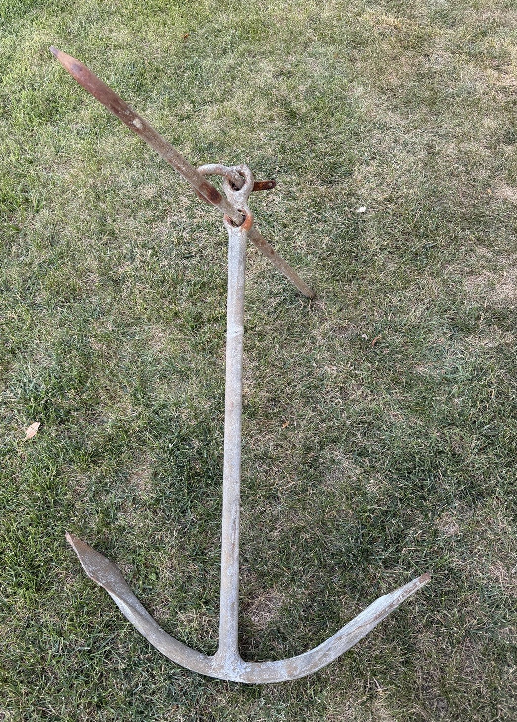 Antique 20lb Admiralty Yacht Anchor w/ Folding Stock & Key Fisherman Nautical