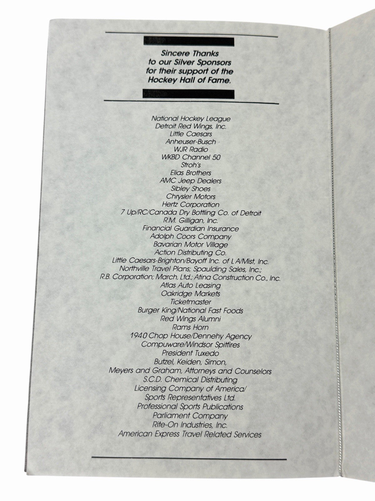 1987 HOCKEY HALL OF FAME Induction Dinner PROGRAM Detroit Red Wings BOB CLARKE
