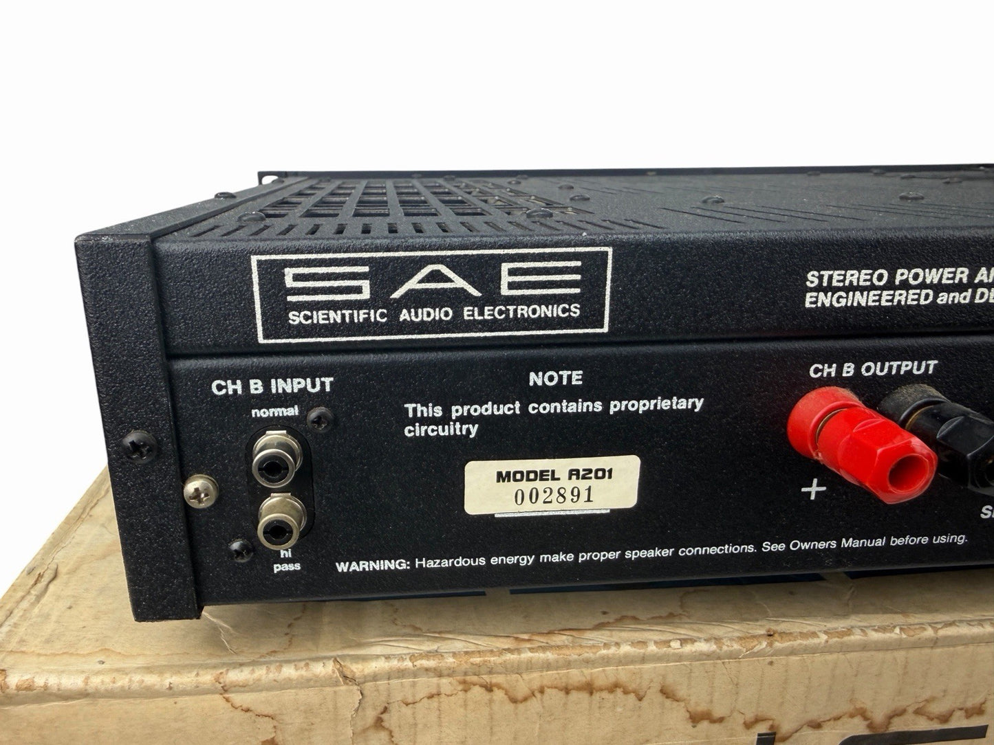 SAE A-201 A201 “01 Series” Dual High Resolution Power Amplifier VINTAGE IN BOX