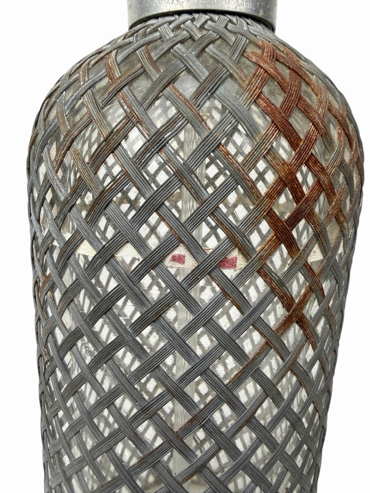 Antique c1910 AERATORS LTD. Sparklet B Wire Mesh Glass Siphon Seltzer Bottle