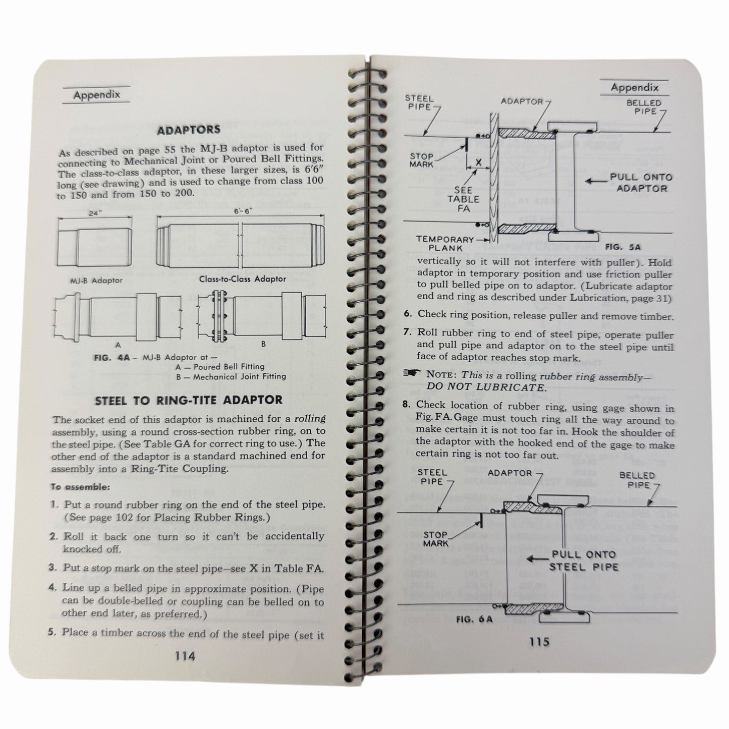 Vintage 1960 Johns-Manville TRANSITE RING-TITE PRESSURE PIPE Installation Guide