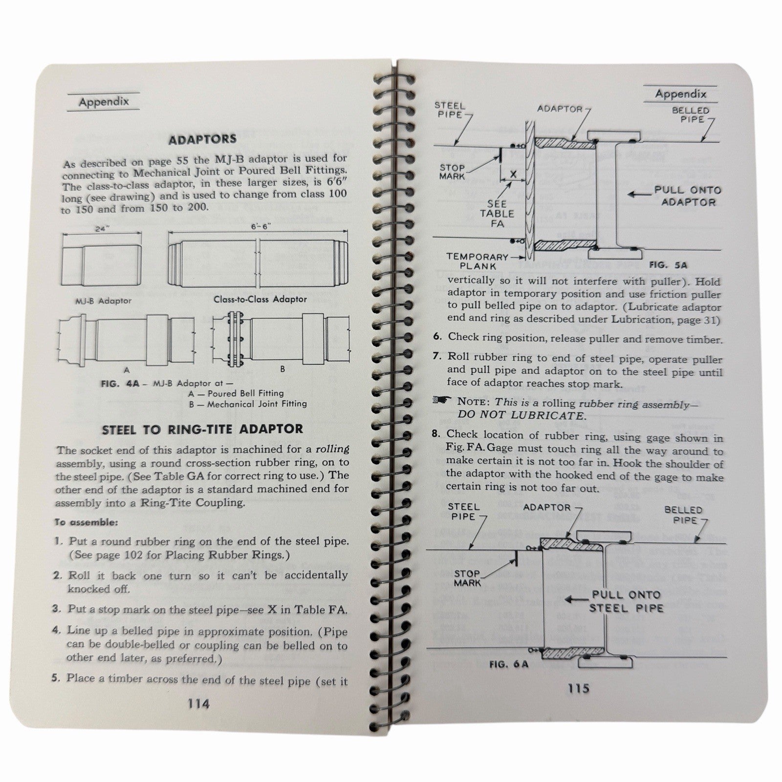 Vintage 1960 Johns-Manville TRANSITE RING-TITE PRESSURE PIPE Installation Guide