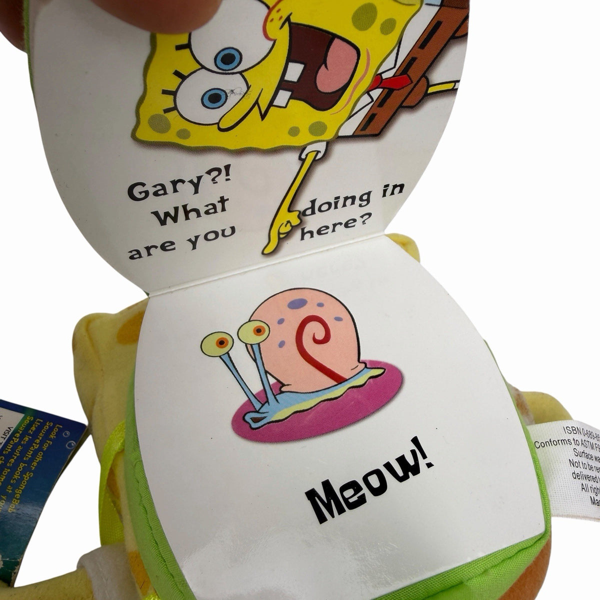 SpongeBob SquarePants BACKPACK BOOK Plush Doll w/Tags 6" Tall Vintage 2003