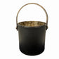 Vintage RALPH LAUREN Leather / Silver Plated ICE BUCKET w/ Swing Handle DUST BAG