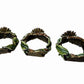Set Of 3 Sunflower w/ Austrian Crystal Rhinestones NAPKIN RINGS Bronze Metal