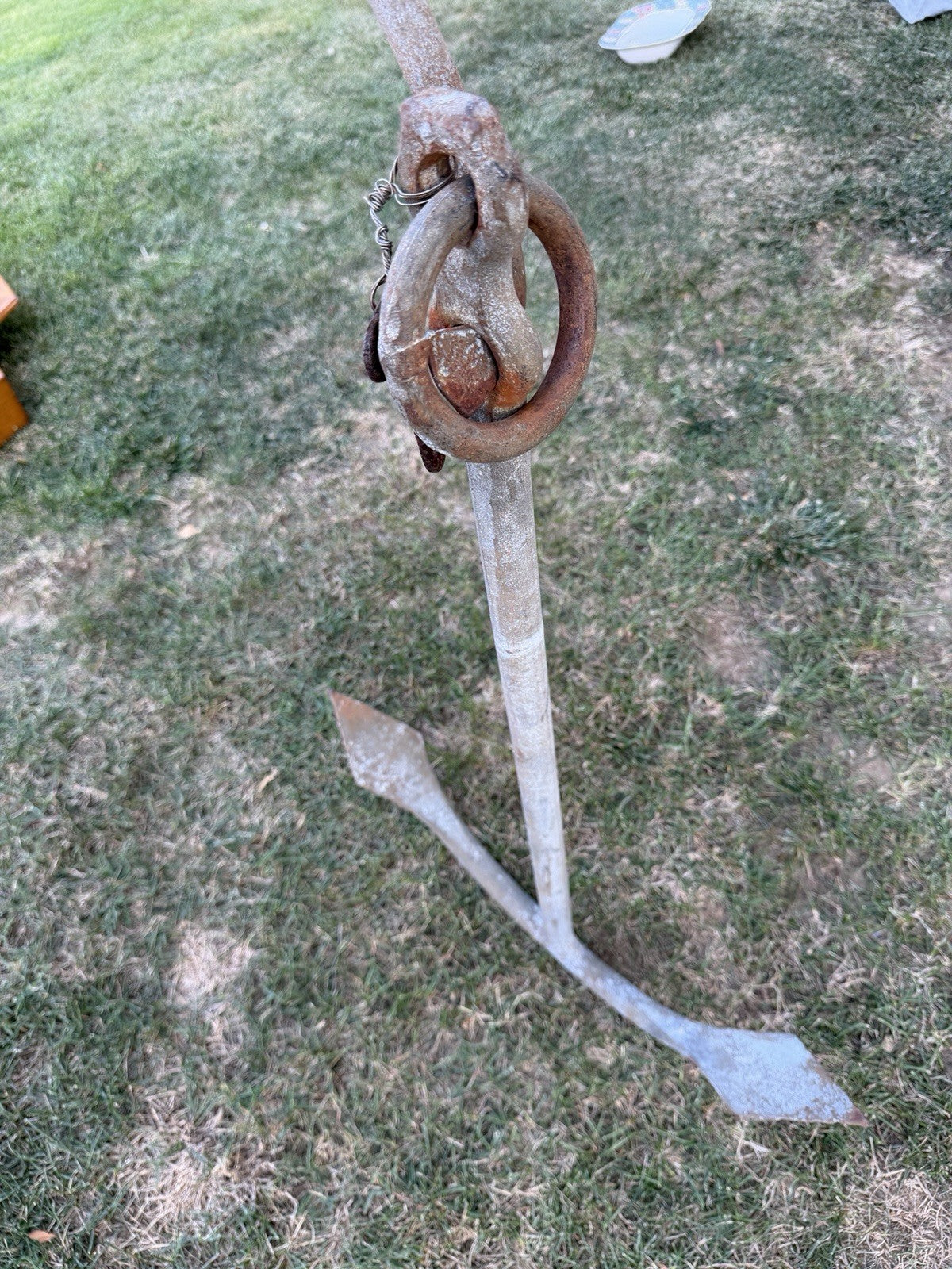 Antique 20lb Admiralty Yacht Anchor w/ Folding Stock & Key Fisherman Nautical