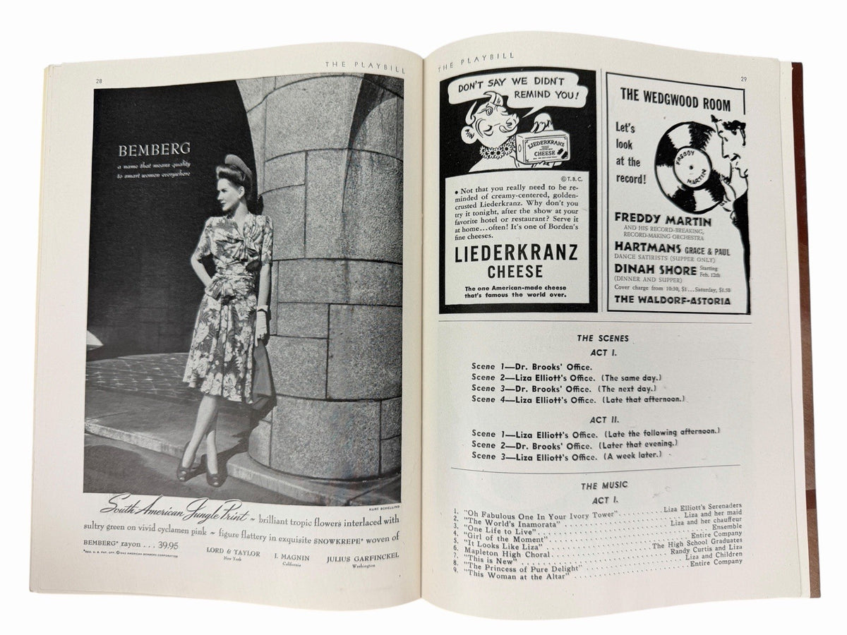February 1942 Alvin Theatre Playbill Lady In The Dark Gertrude Lawrence Broadway