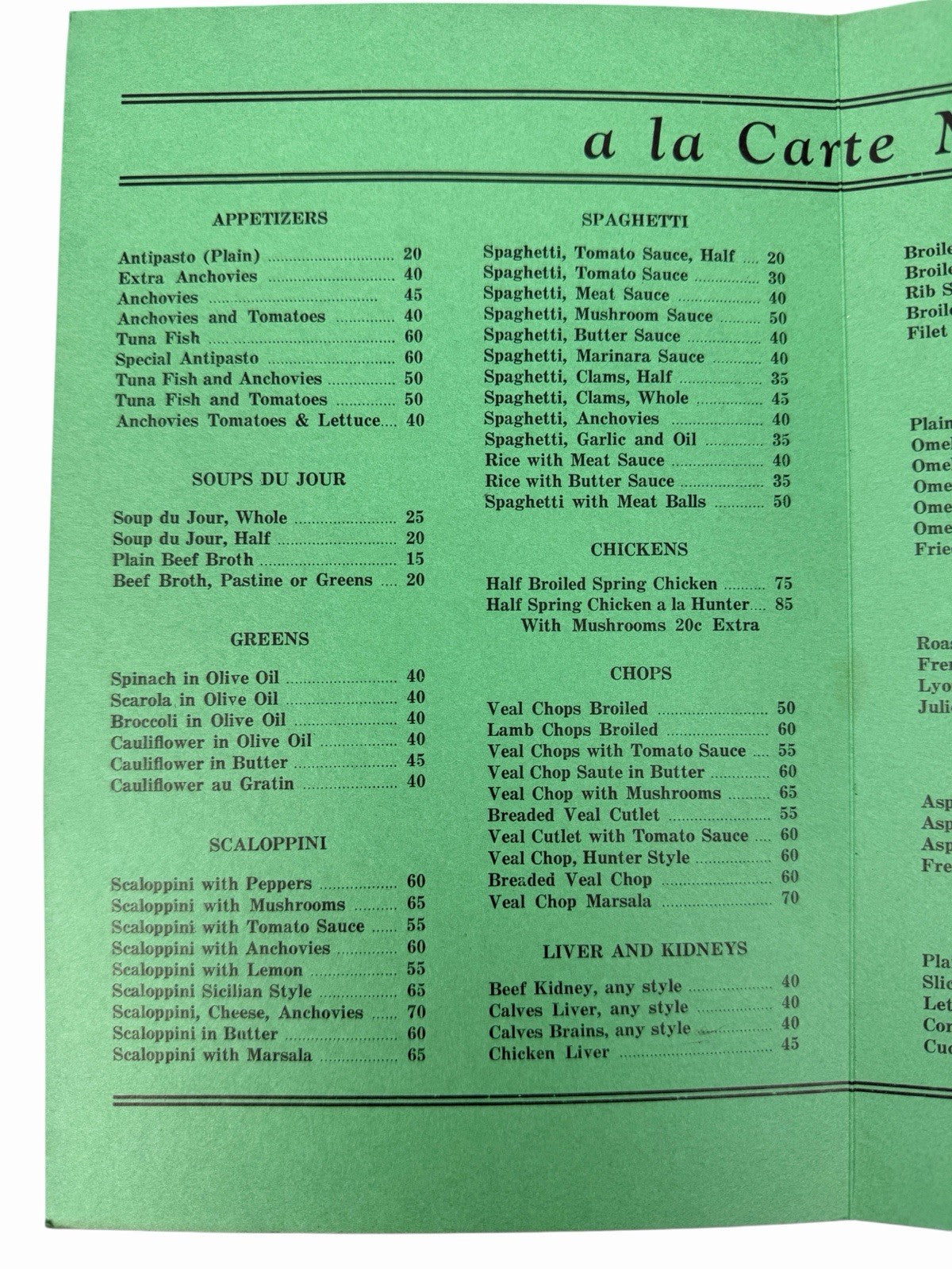 Vintage 1944 LIBERTY RESTAURANT Menu 1501 East Passyunk Philadelphia PA WWII Era
