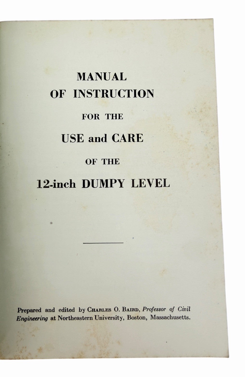 Vintage 1959 C.L. BERGER SONS Instruction Manual 12-INCH DUMPY LEVEL Engineering