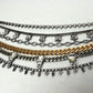 Vintage Y2K JUICY COUTURE Necklace Layered 6-Strand Chain & Crystal Gold Silver