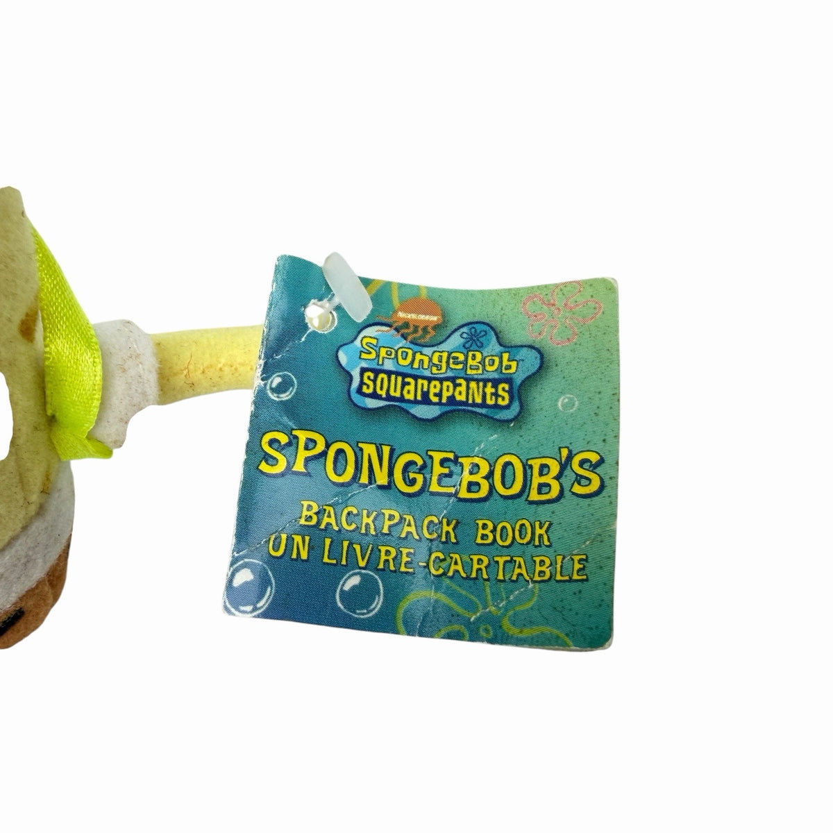 SpongeBob SquarePants BACKPACK BOOK Plush Doll w/Tags 6" Tall Vintage 2003