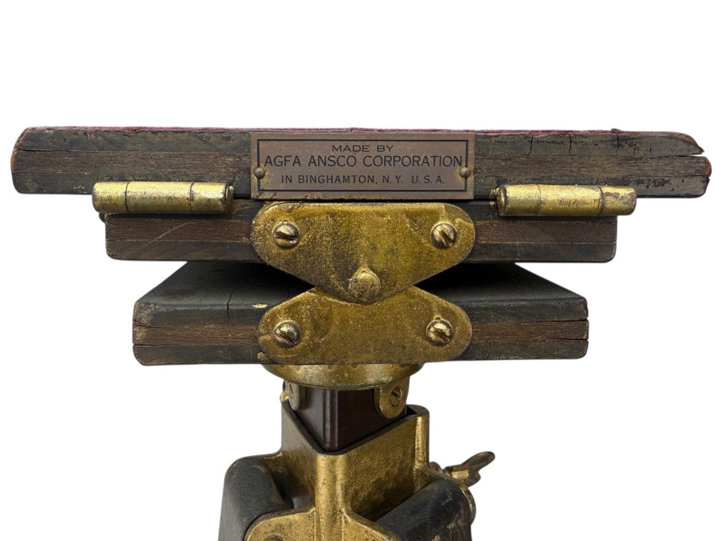 Antique AGFA ANSCO Wood Brass Field Camera TRIPOD Large Format Photography Crank