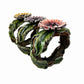 Set Of 3 Sunflower w/ Austrian Crystal Rhinestones NAPKIN RINGS Bronze Metal