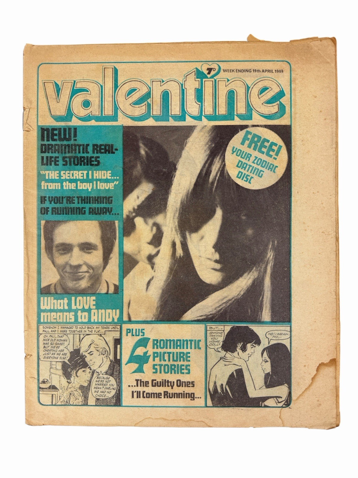 2 Vintage UK 1969 VALENTINE Magazine Issues TEEN GIRL Romance Comics