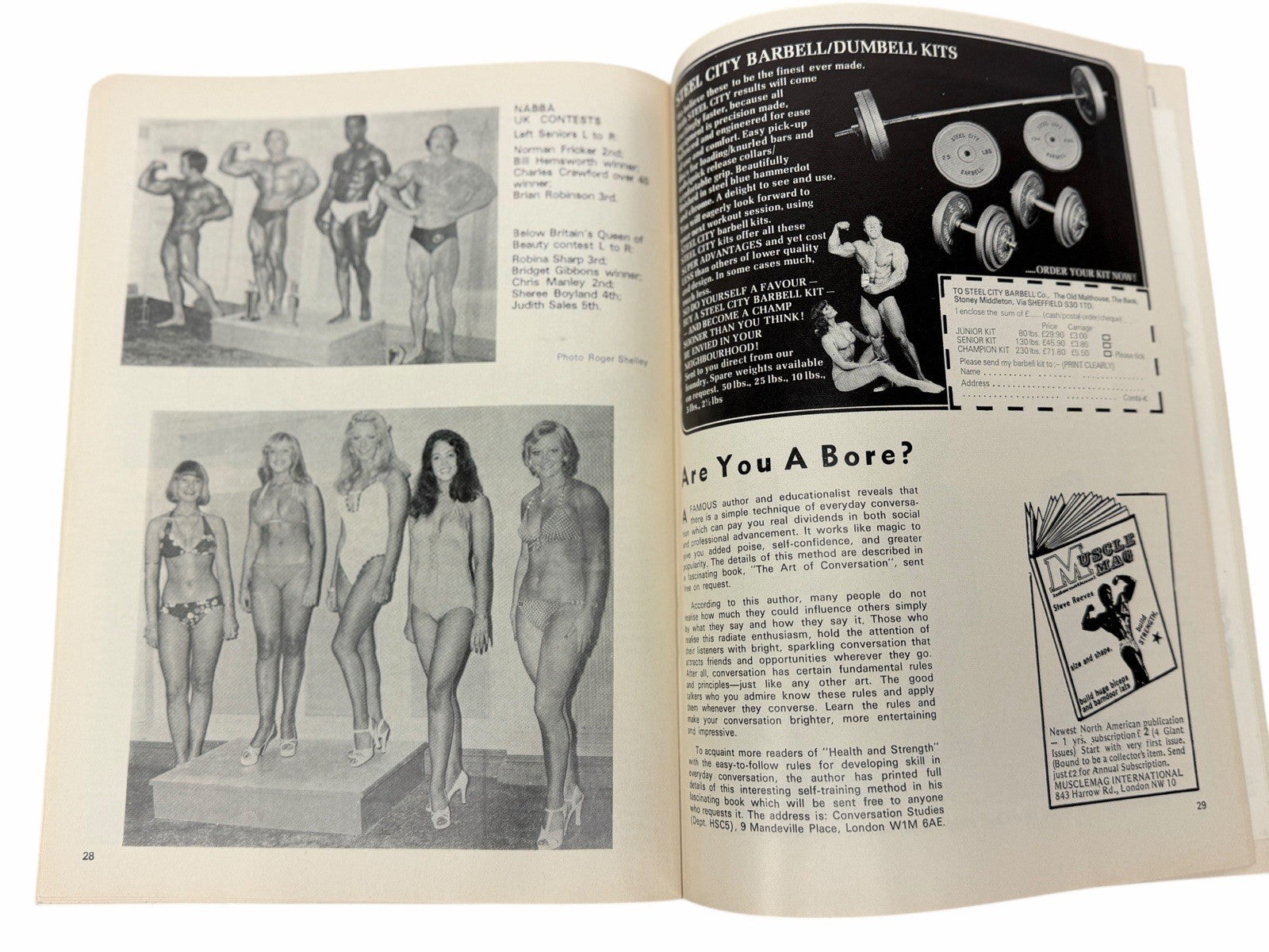 2 HEALTH AND STRENGTH 1976 Serge Nubret Vol105 #8 & 9 UK Bodybuilding Magazines