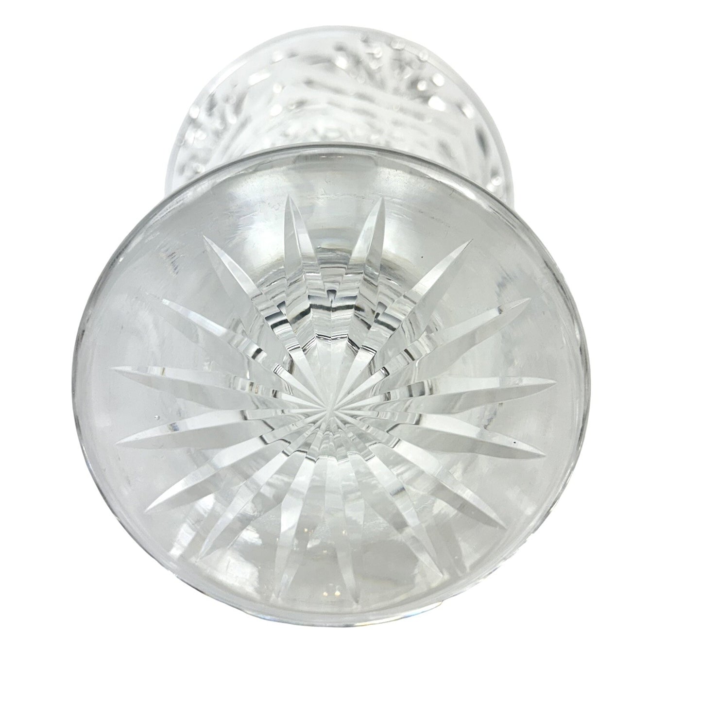 Vintage WATERFORD 10” Cut Crystal Fan Footed Flower Vase SIGNED Gothic Mark