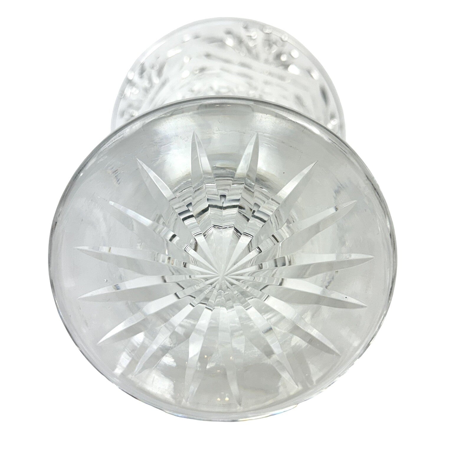 Vintage WATERFORD 10” Cut Crystal Fan Footed Flower Vase SIGNED Gothic Mark