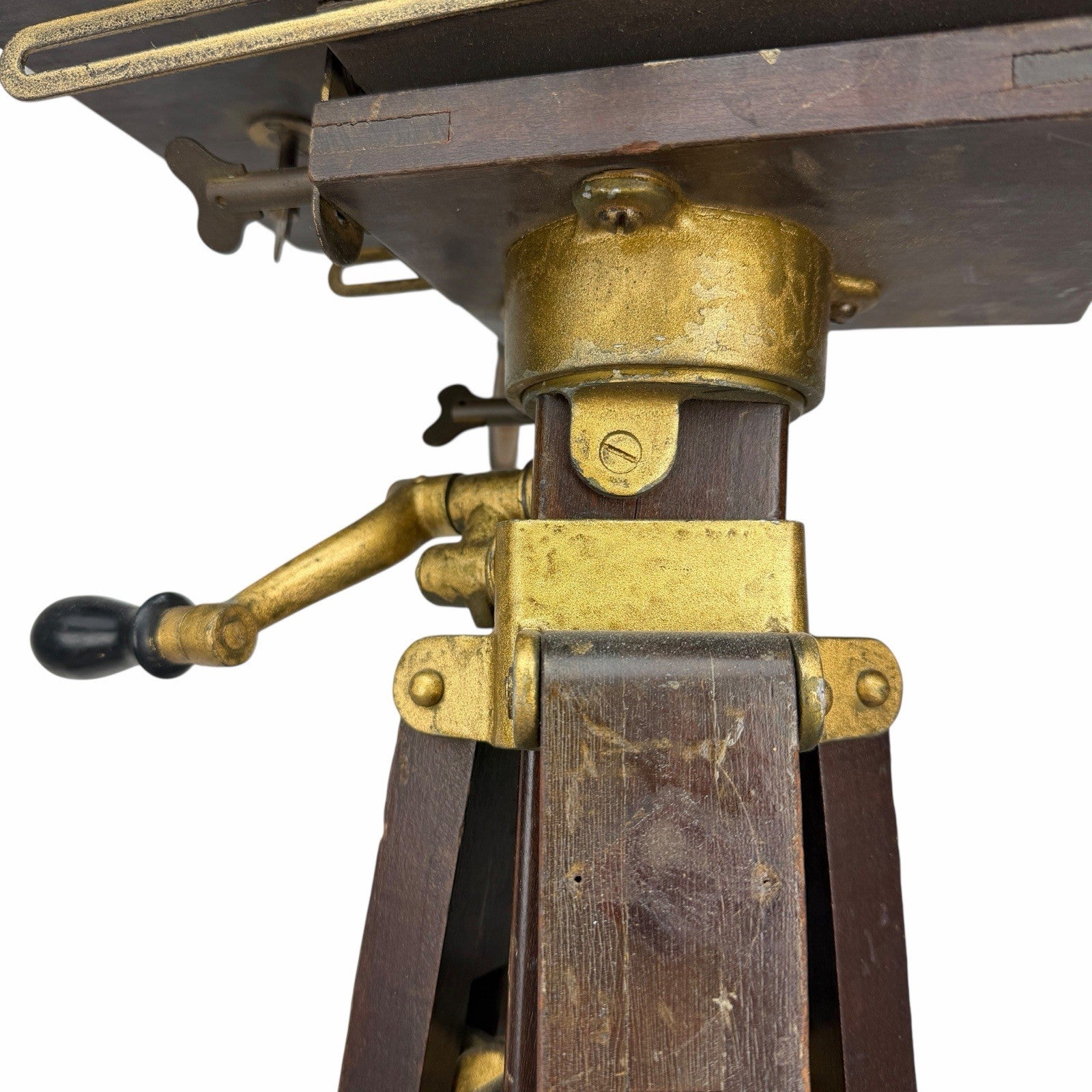 Antique AGFA ANSCO Wood Brass Field Camera TRIPOD Large Format Photography Crank