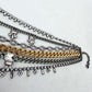 Vintage Y2K JUICY COUTURE Necklace Layered 6-Strand Chain & Crystal Gold Silver