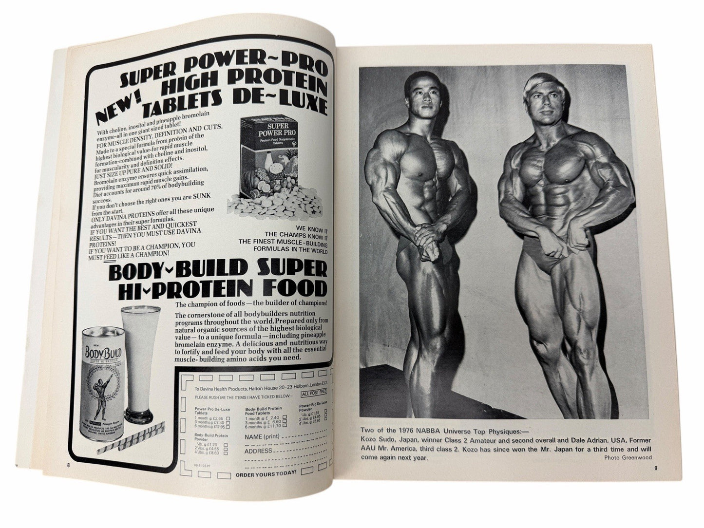 2 HEALTH AND STRENGTH 1976 Serge Nubret Vol105 #8 & 9 UK Bodybuilding Magazines