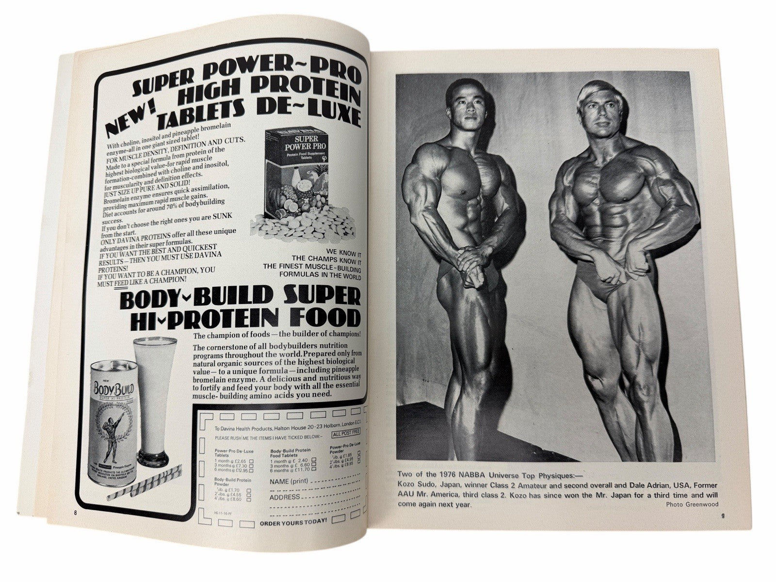 2 HEALTH AND STRENGTH 1976 Serge Nubret Vol105 #8 & 9 UK Bodybuilding Magazines