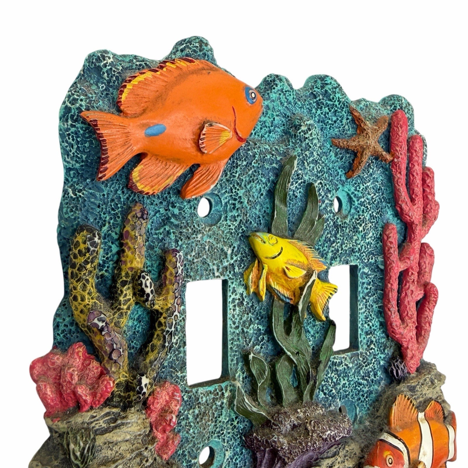 Coral Reef Wall Plate DOUBLE LIGHT SWITCH COVER 3D Ocean Sea Fish Tropical
