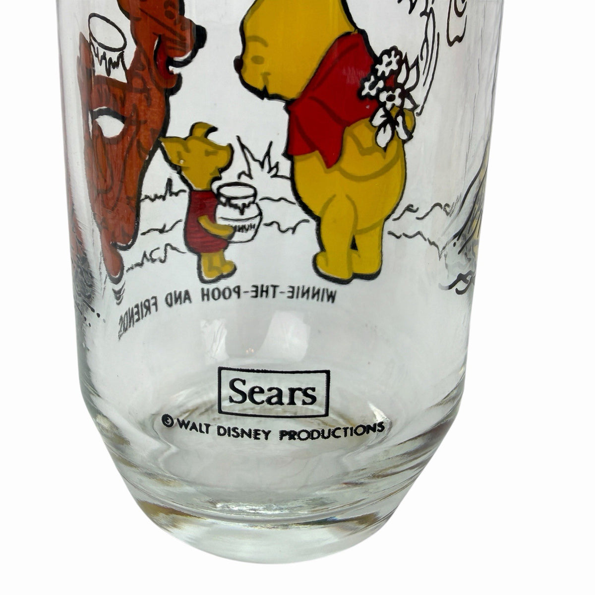 Vintage Sears Disney Winnie The Pooh & Friends Glass Cup Tumbler Tigger Piglet