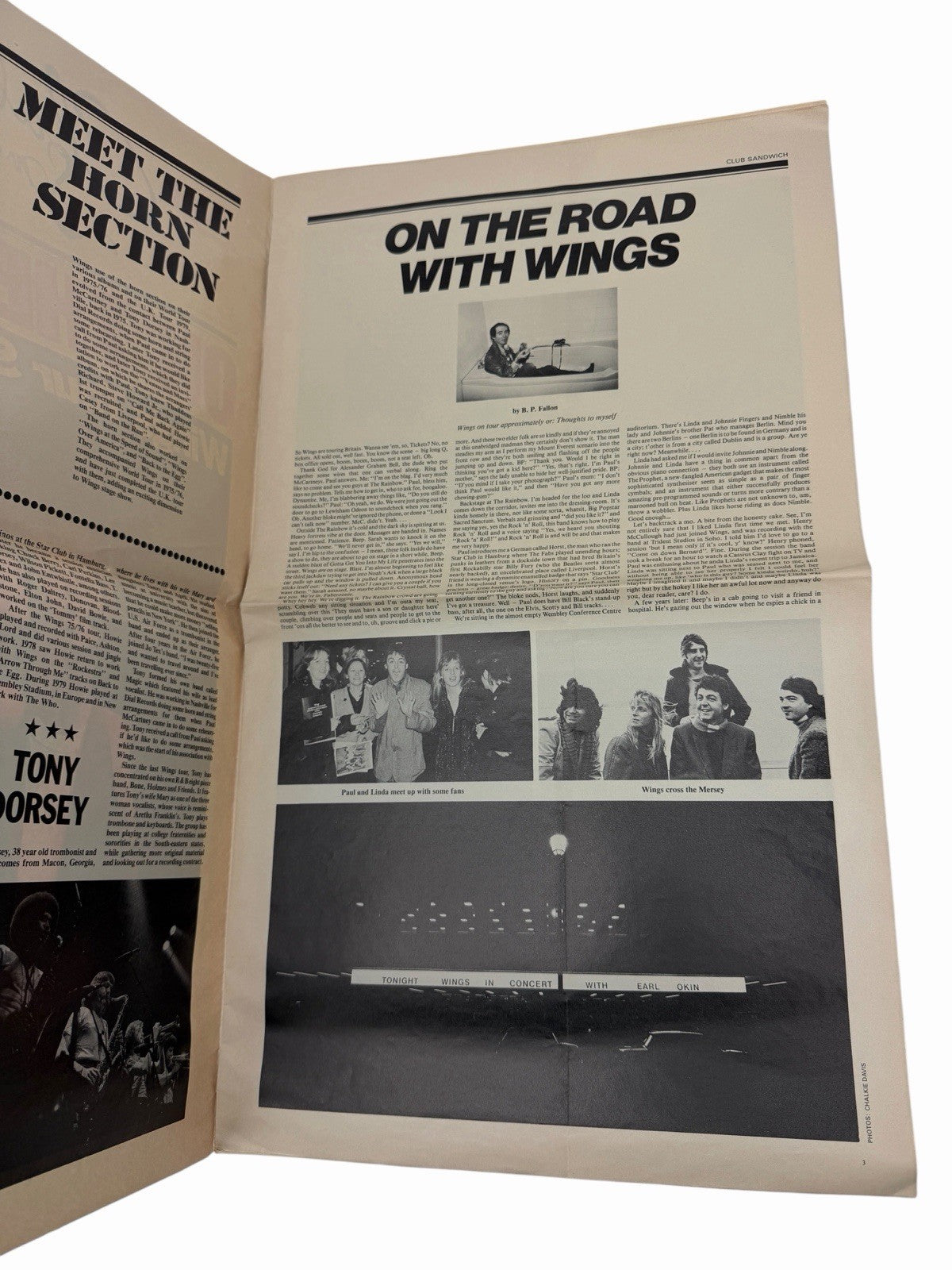 Vintage 1980 CLUB SANDWICH #17 Paul McCartney Wings Fan Club Tour Newspaper