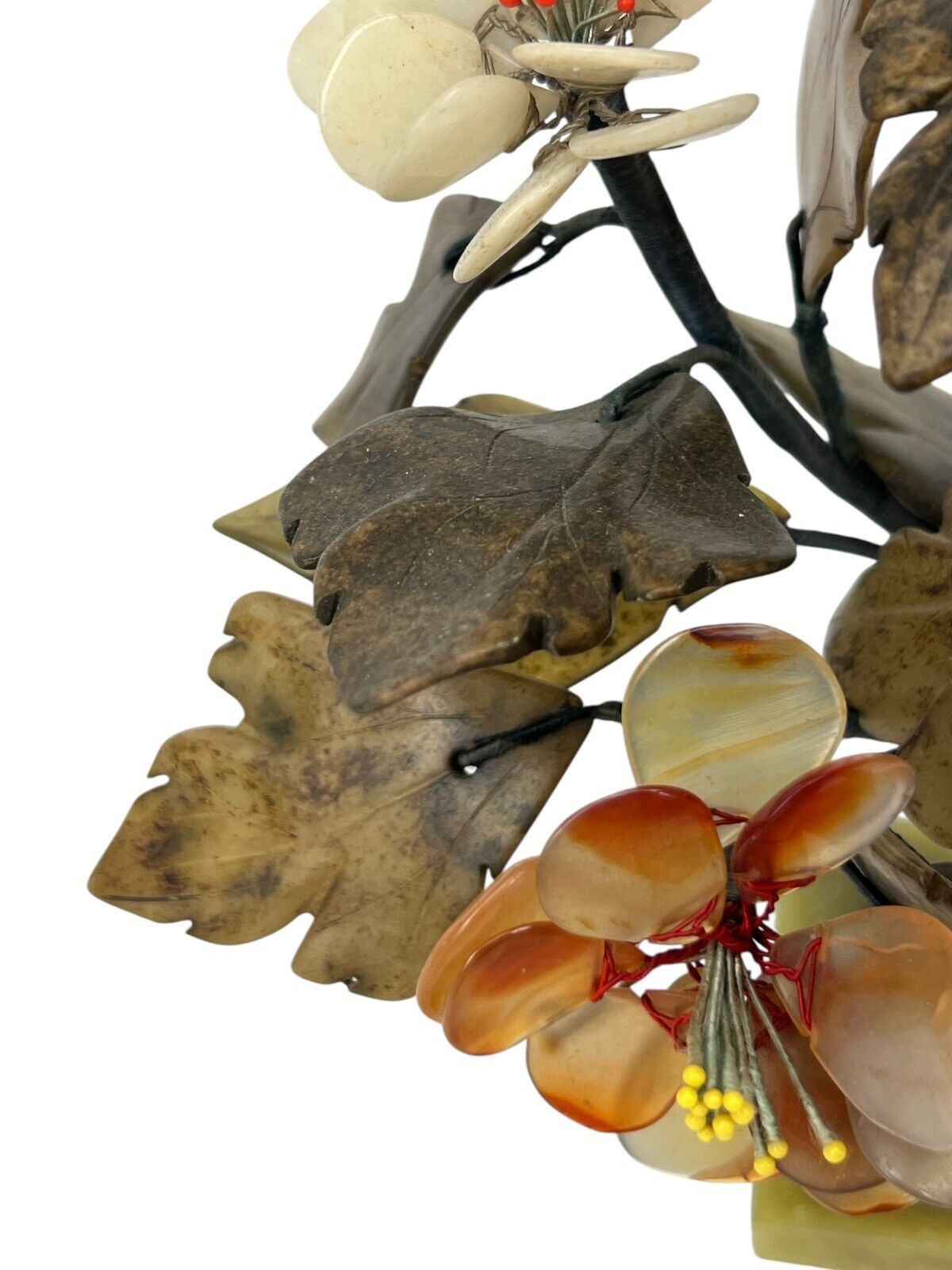 tree peony bonsai Vintage MCM Carved Genuine JADE AGATE PEONY BONSAI FLOWER TREE 10” – Old Souled