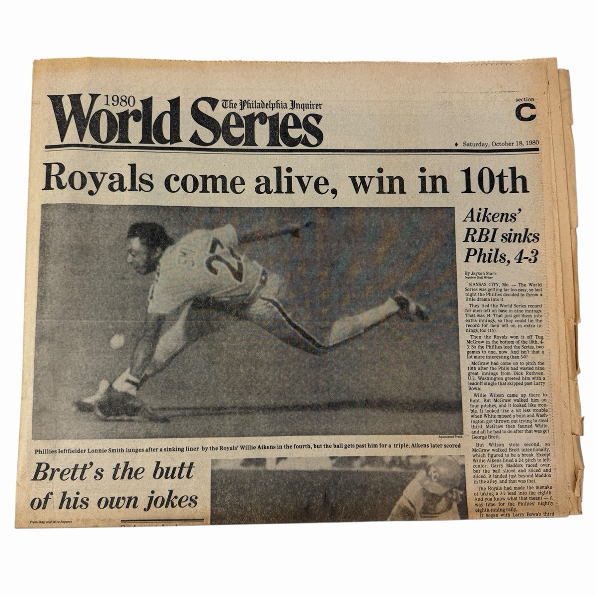 PHILLIES 1980 WORLD SERIES CHAMPIONS Philadelphia Inquirer Newspaper Collection