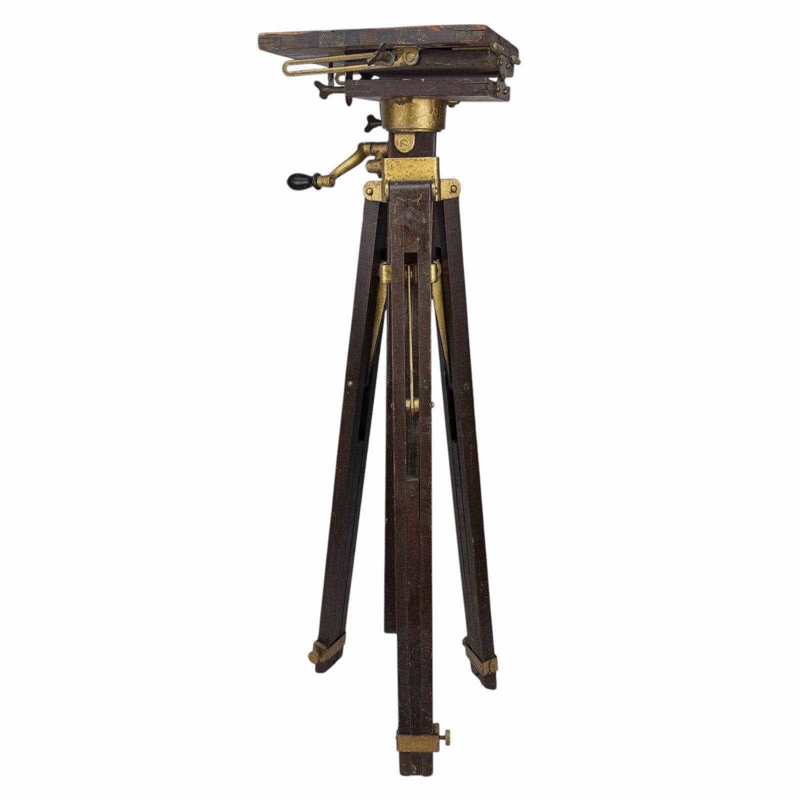 Antique AGFA ANSCO Wood Brass Field Camera TRIPOD Large Format Photography Crank