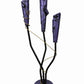 Vintage Postmodern 3 CANDLE HOLDER 19” Purple Metal Sculpture Candelabra Memphis