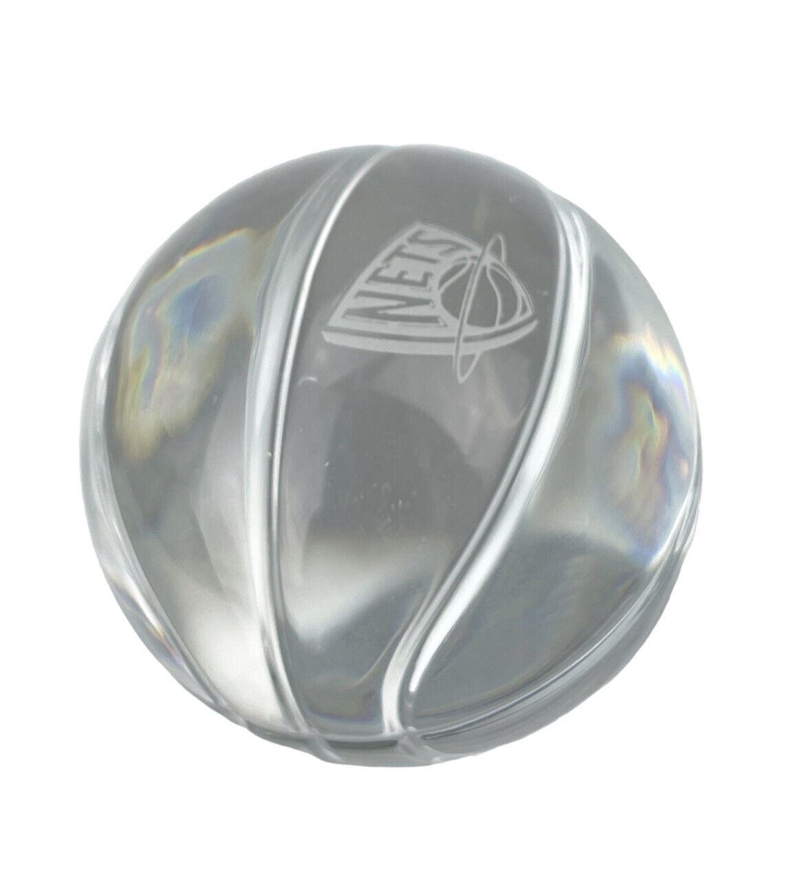 Basketball Paperweights Vintage TIFFANY & CO Crystal Basketball Paperweight w/ NJ NETS Etched ...