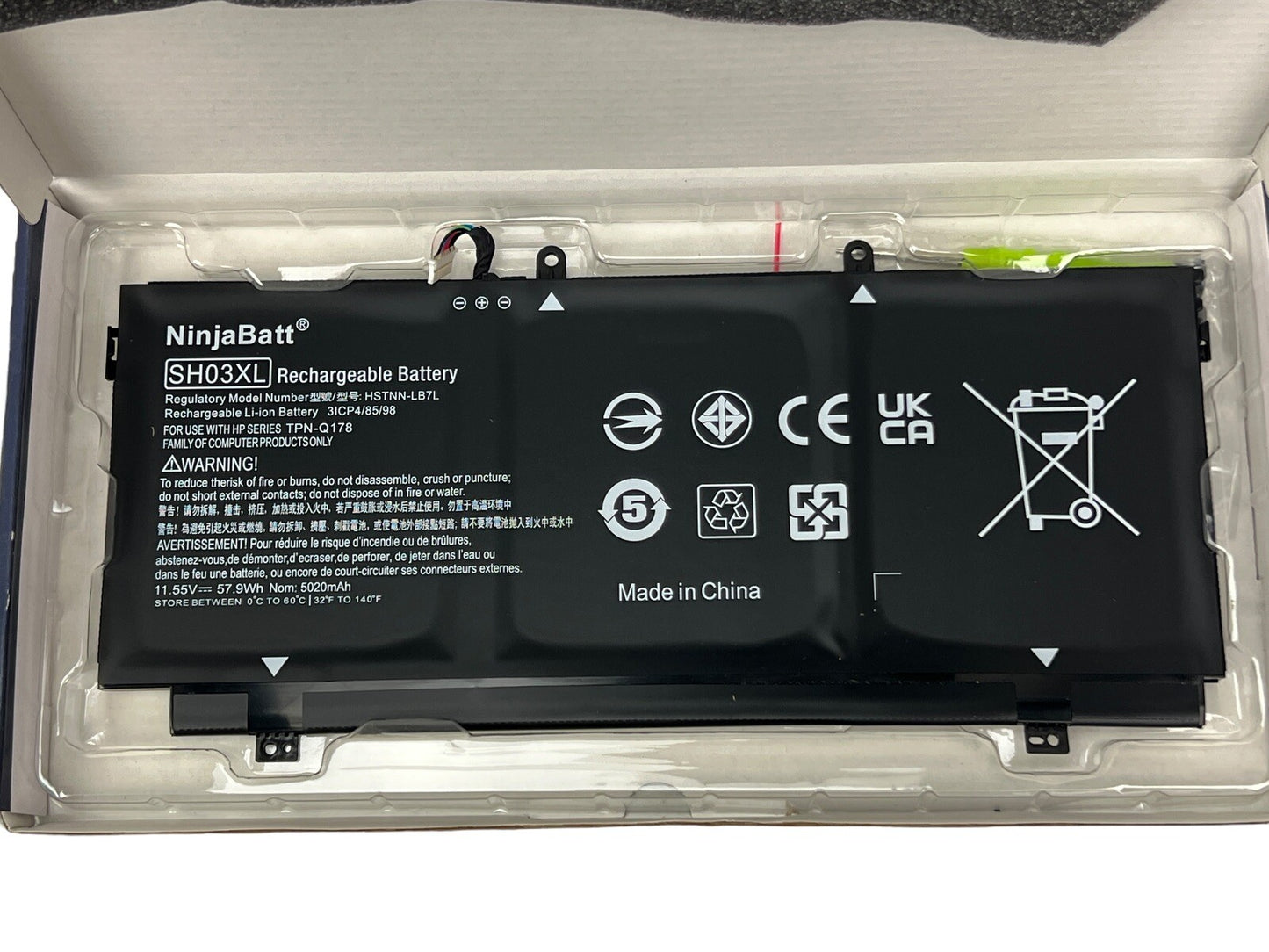 SH03XL Battery HSTNN-LB7L for HP Spectre TPN-Q178 11.55V New