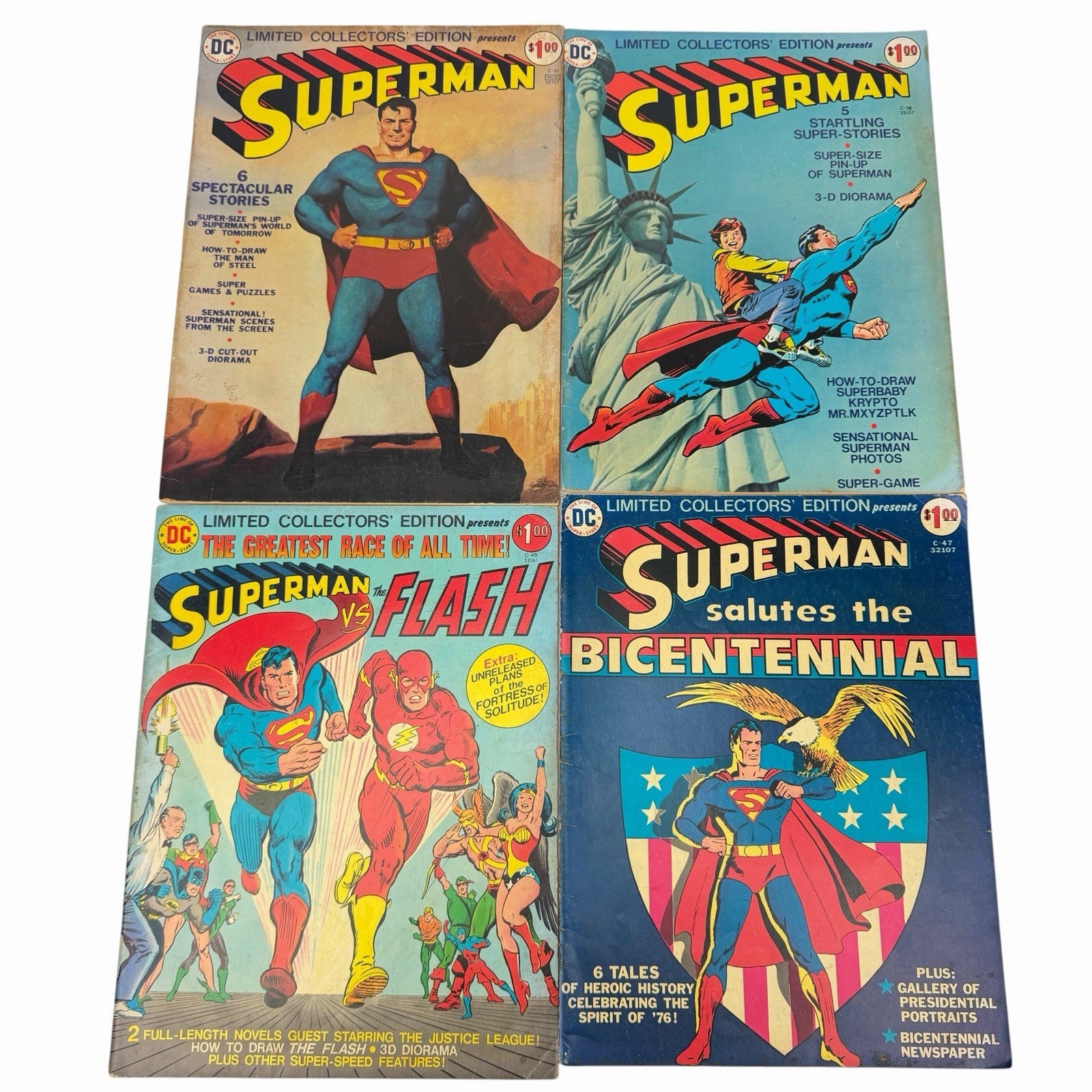 4 SUPERMAN 1970’s DC Comics Limited Collectors Edition Flash C-31 C-38 C-47 C-48