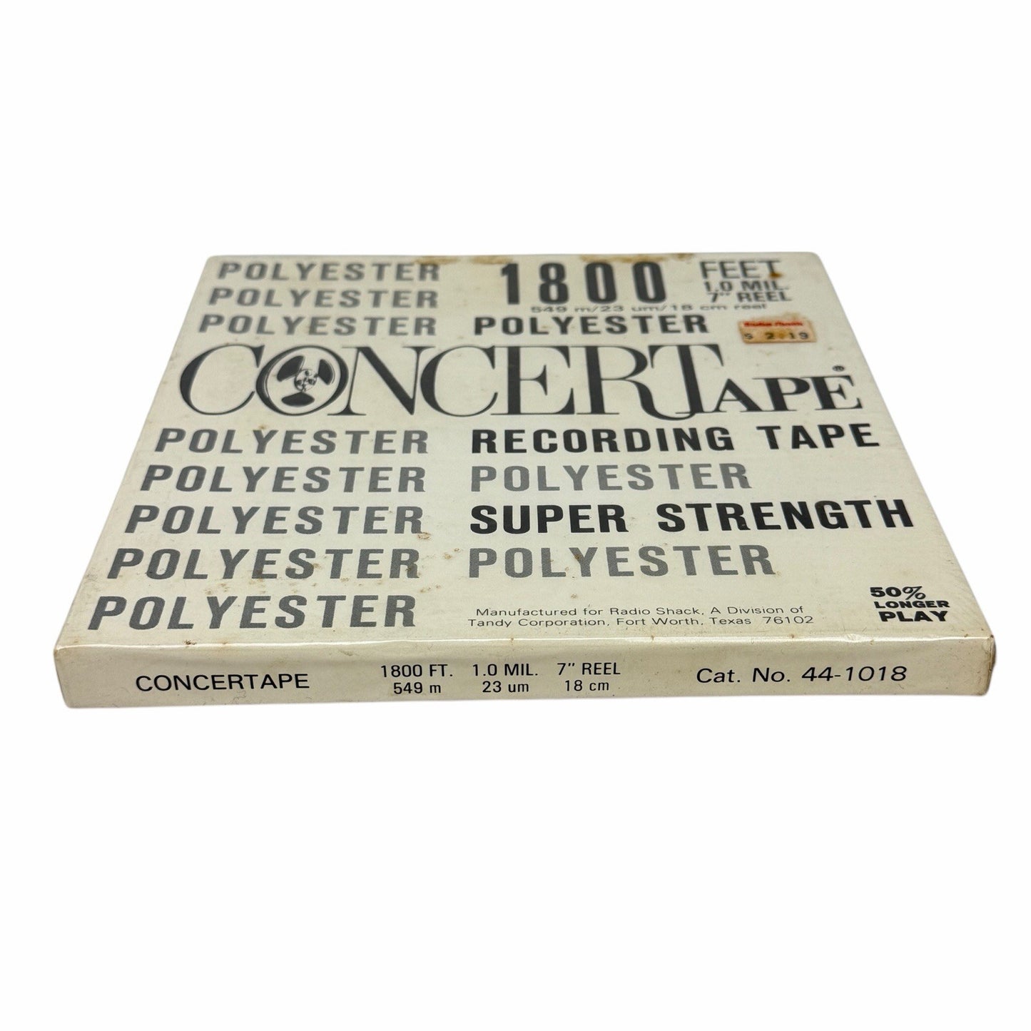 Vintage NEW Radio Shack CONCERTAPE 1800 FT. 7” Reel to Reel Blank Tape SEALED