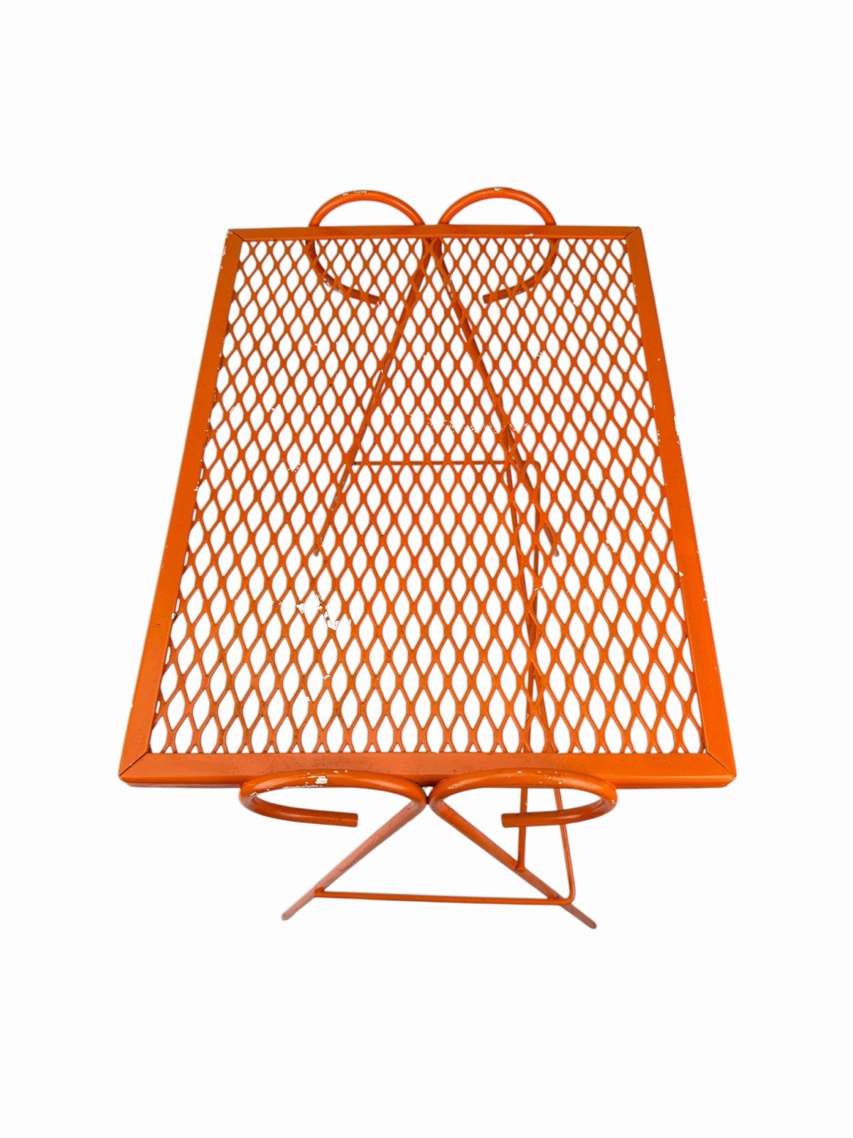 Vintage 1950s MCM Wrought Iron Mesh Salterini Style Nesting Side Tables Set Of 3
