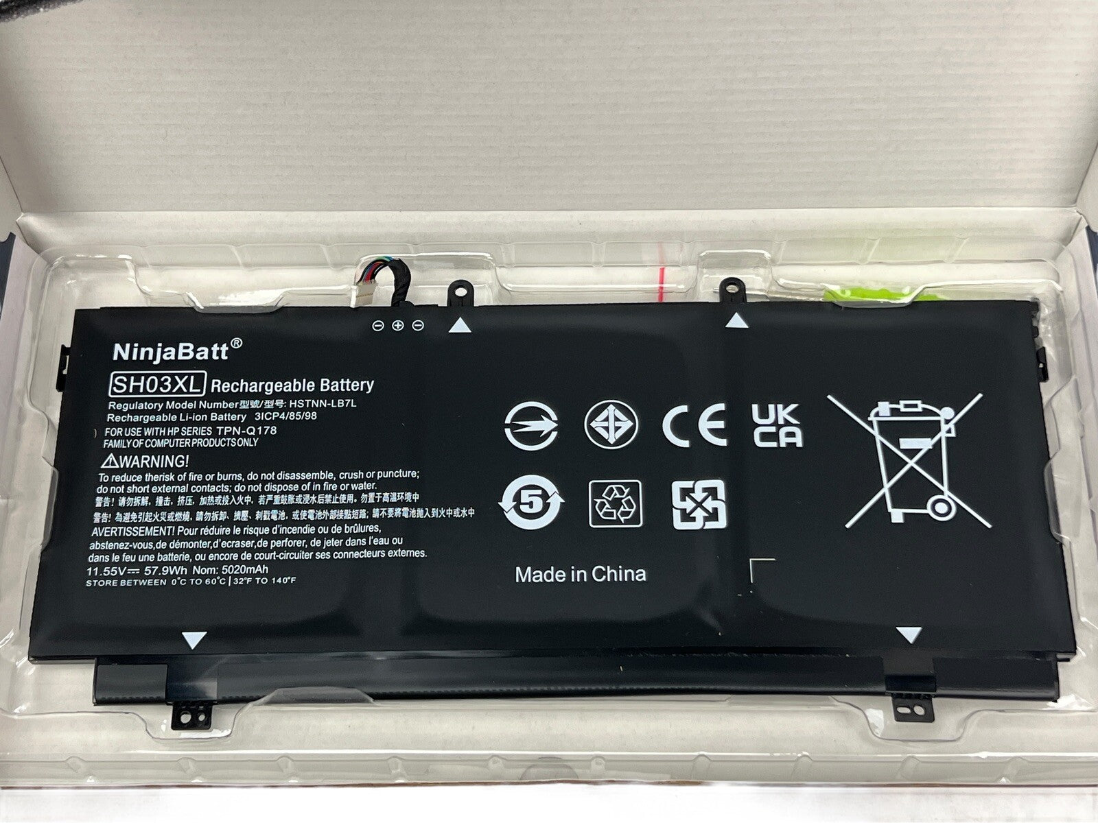SH03XL Battery HSTNN-LB7L for HP Spectre TPN-Q178 11.55V New