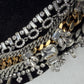 Vintage Y2K JUICY COUTURE Necklace Layered 6-Strand Chain & Crystal Gold Silver